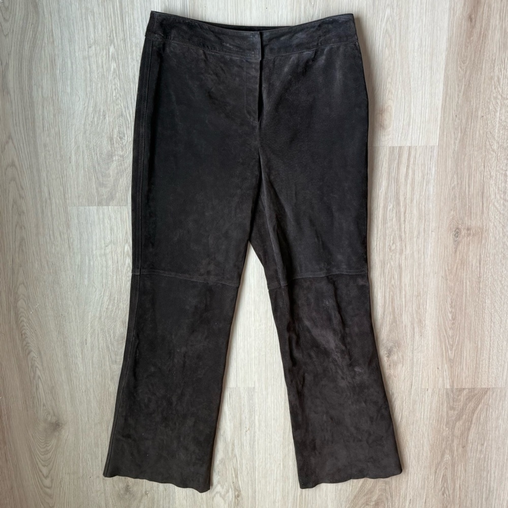 Kate Hill Vintage 100% Leather Pants Sz 8 Brown Suede